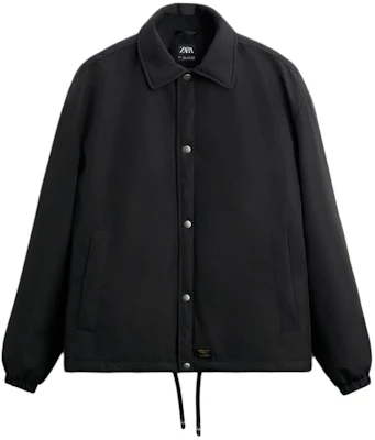 ZARA 黑色純色長袖翻領扣式外套 3833311-800 Buy ZARA 黑色純色長袖翻領扣式外套 3833311-800