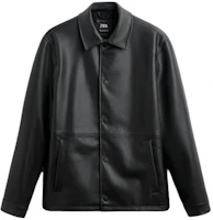 ZARA Black Solid Color Long-Sleeve Collared Button-Up Jacket 8281345-800 ZARA Black Solid Color Long-Sleeve Collared Button-Up Jacket 8281345-800