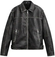 ZARA Black Washed Long-Sleeve Jacket with Zipper Collar and Pockets 5320403-700 ZARA Black Washed Long-Sleeve Jacket with Zipper Collar and Pockets 5320403-700