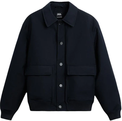 ZARA 藍色休閒口袋翻領長袖外套. 3286501-401 Buy ZARA 藍色休閒口袋翻領長袖外套. 3286501-401