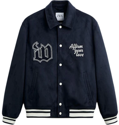 ZARA 藍色復古舒適長袖字母印花外套. 8281357-400 Buy ZARA 藍色復古舒適長袖字母印花外套. 8281357-400