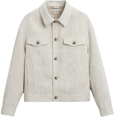 ZARA Casual Beige Long Sleeve Collared Jacket. 2634602-052 Buy ZARA Casual Beige Long Sleeve Collared Jacket. 2634602-052