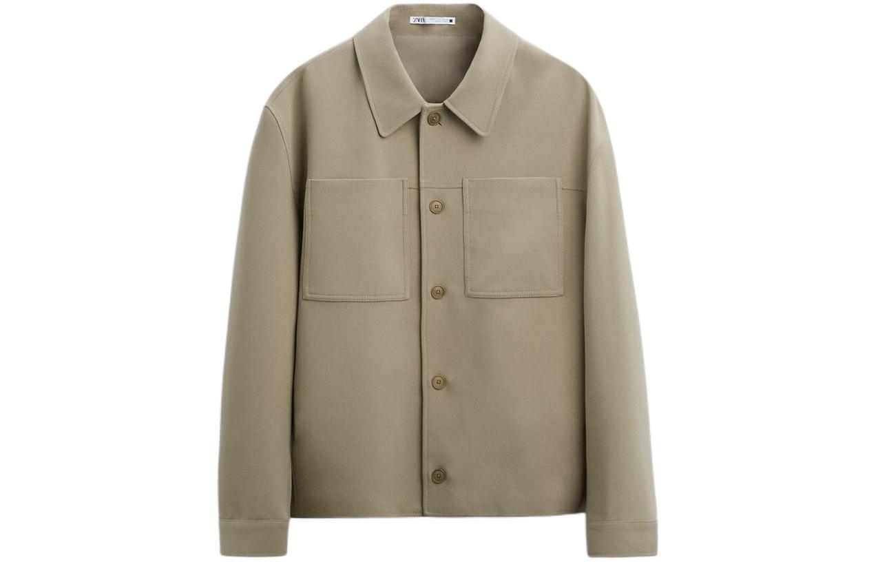 ZARA Casual Loose-Fit Long-Sleeve Work Jacket Light Brown Yellow 6861791-708