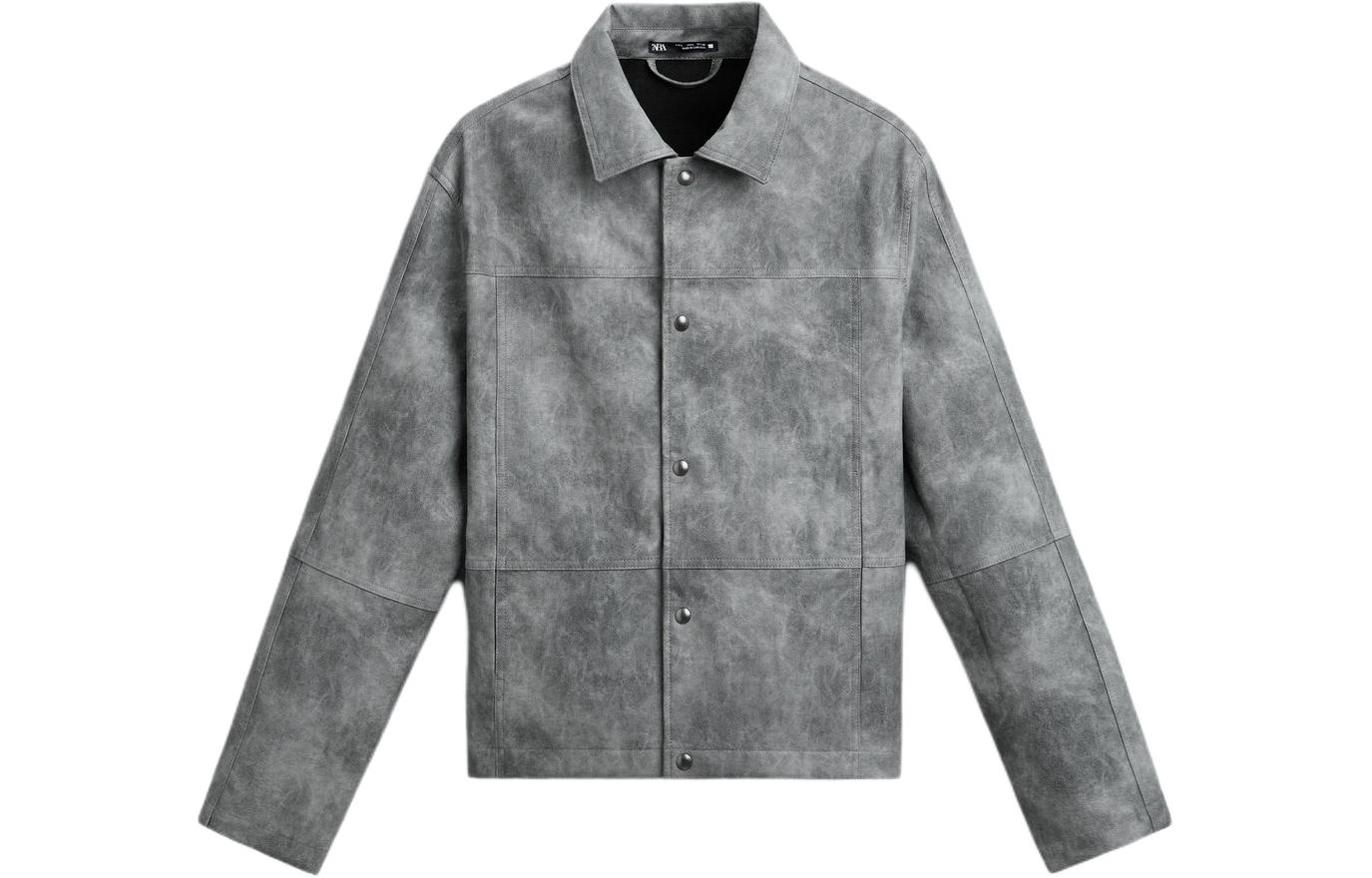 ZARA Gray Loose-Fit Long-Sleeve Casual Jacket 05320301802-36