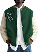 ZARA Green Retro Patch Bomber Jacket Long Sleeve 3833404-500 ZARA Green Retro Patch Bomber Jacket Long Sleeve 3833404-500