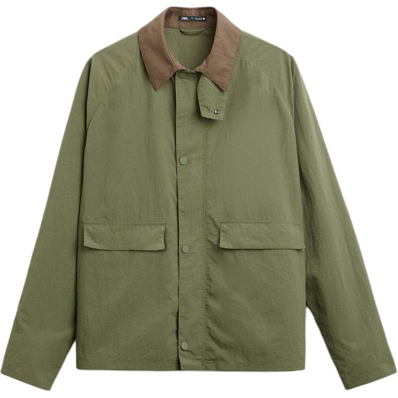 ZARA Lightweight Slim-Fit Green Jacket with Long Sleeves. 00155055-35