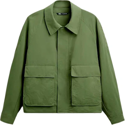 ZARA Jaket Slim-Fit Lengan Panjang Warna Hijau Lightweight 03918630-35 Buy ZARA Jaket Slim-Fit Lengan Panjang Warna Hijau Lightweight 03918630-35