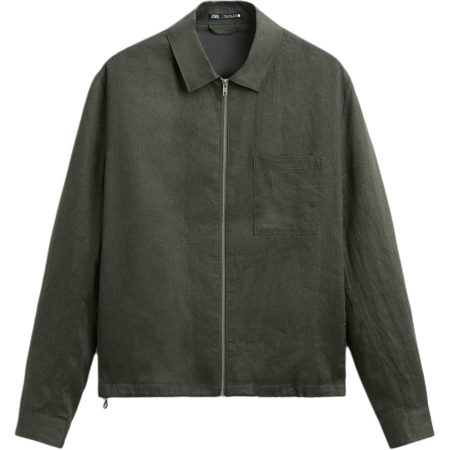 ZARA Oversized Casual Outdoor Khaki Lapel Jacket 4410333-505