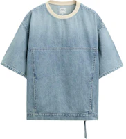 ZARA Relaxed Fit Minimalist Light Blue Short-Sleeve Sweatshirt. 7380424-406 ZARA Relaxed Fit Minimalist Light Blue Short-Sleeve Sweatshirt. 7380424-406