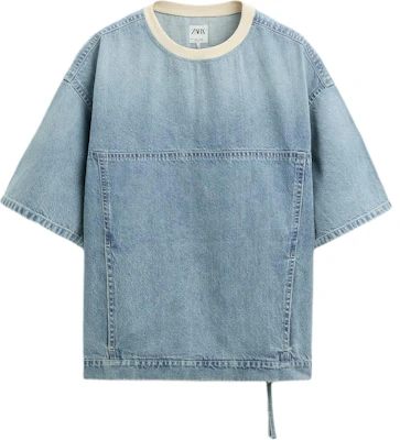 ZARA 寬鬆版極簡風淺藍短袖運動衫 7380424-406 Buy ZARA 寬鬆版極簡風淺藍短袖運動衫 7380424-406