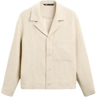 ZARA Relaxed V-Neck Long Sleeve Jacket Off-White 6861301-712 ZARA Relaxed V-Neck Long Sleeve Jacket Off-White 6861301-712