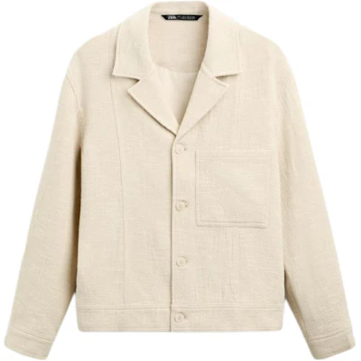 ZARA 寬鬆V領長袖外套 米白色 6861301-712 Buy ZARA 寬鬆V領長袖外套 米白色 6861301-712