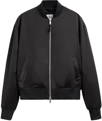 ZARA 純黑色長袖棒球領拉鍊夾克 05070304800-33 Buy ZARA 純黑色長袖棒球領拉鍊夾克 05070304800-33