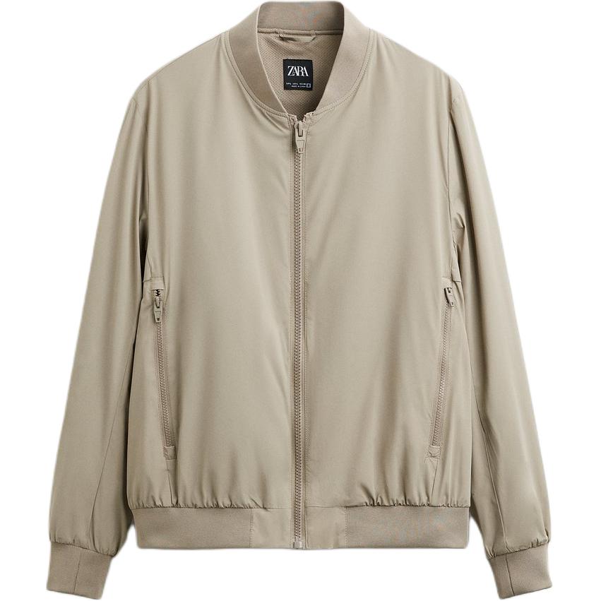 ZARA Solid Casual Beige Long Sleeve Jacket. 3918400-711