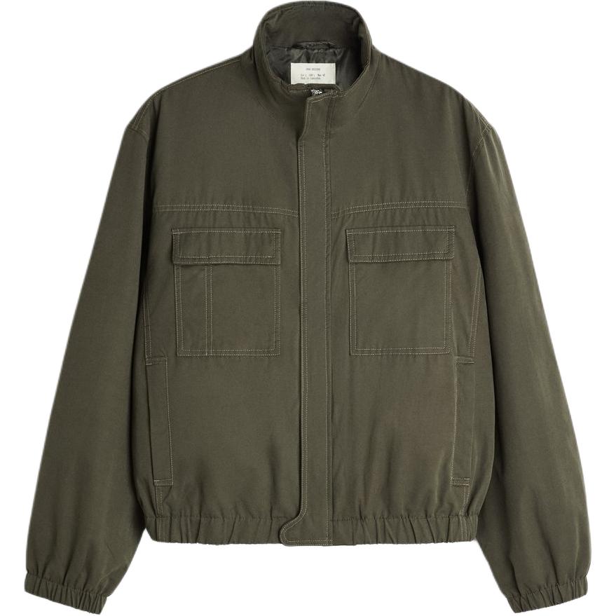 ZARA Solid Casual Pocket Long-Sleeve Work Jacket Men’s Hazel Brown 4695401-110