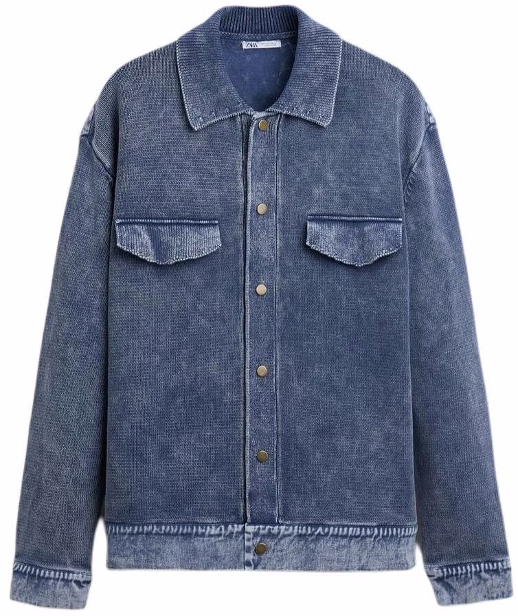 zara-solid-color-button-up-long-sleeve-jacket-unisex-blue-9598426200