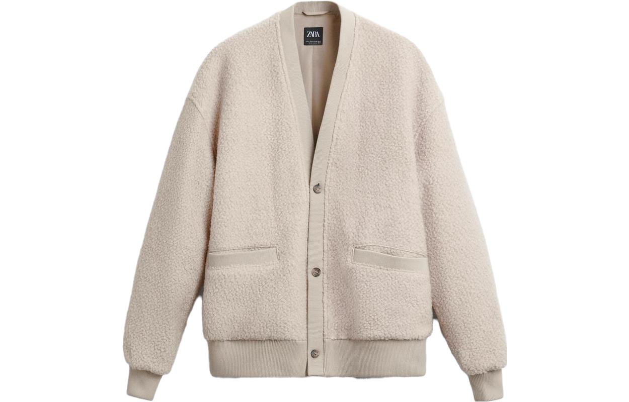 ZARA Solid Color Casual Fashion Jacket Beige 03362301710-33