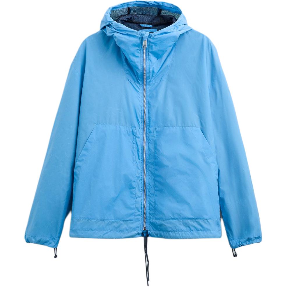 ZARA Solid Color Casual Hooded Long-Sleeve Jacket Men’s Blue 3918508-400