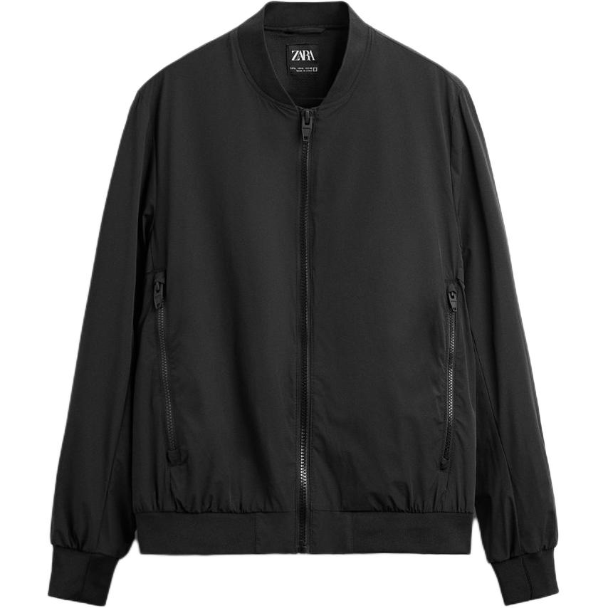 ZARA Solid Color Casual Long Sleeve Jacket BLACK 3918400-800