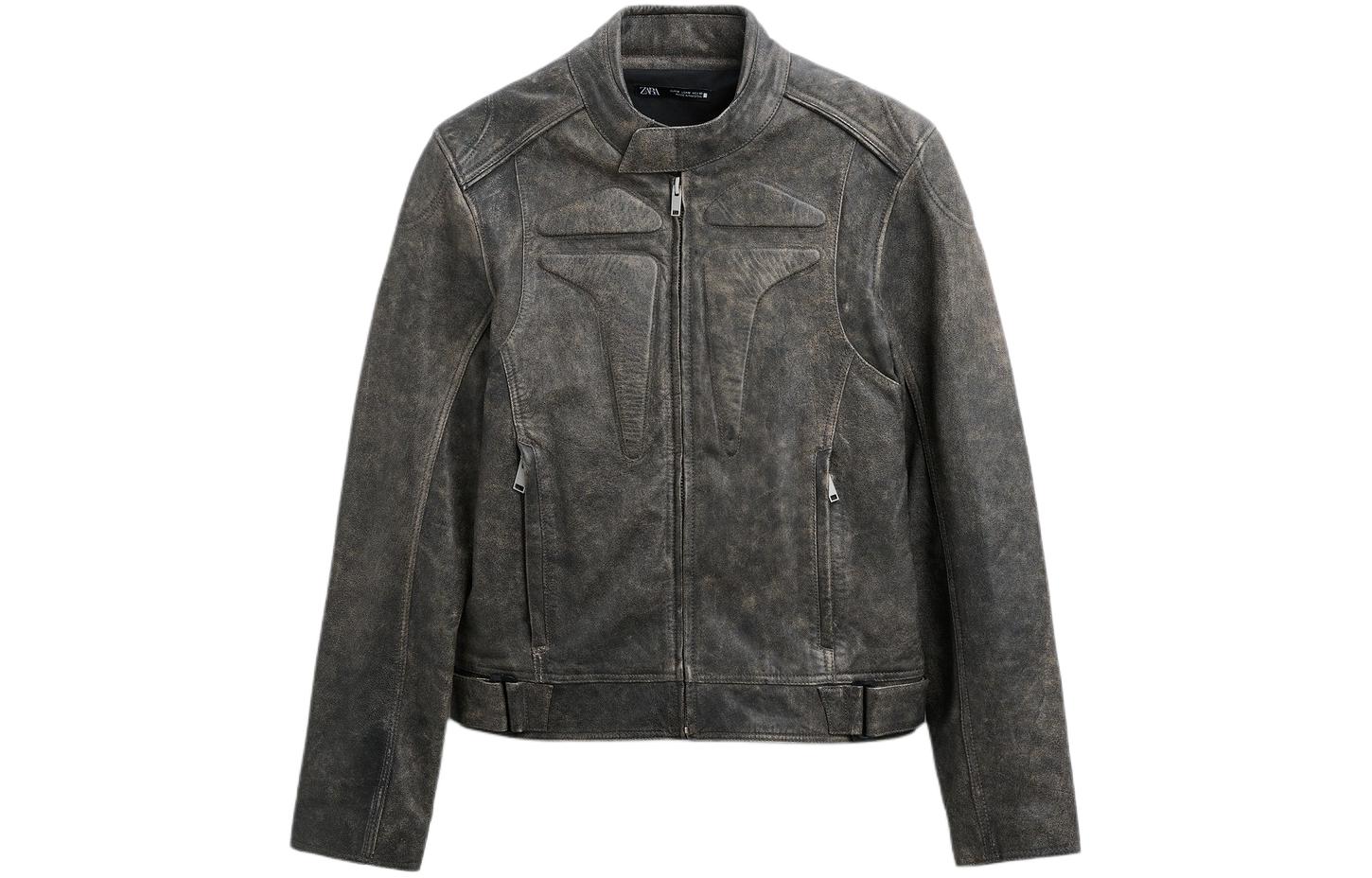 ZARA Solid Color Comfort Long-Sleeve Casual Jacket - Gray 4720302-802