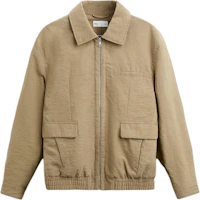 ZARA Solid Color Zip Long Sleeve Work Jacket - Brown 6096130-707 ZARA Solid Color Zip Long Sleeve Work Jacket - Brown 6096130-707