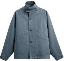 ZARA Solid Vintage High-Neck Long-Sleeve Jacket - Blue 0706106-400 ZARA Solid Vintage High-Neck Long-Sleeve Jacket - Blue 0706106-400