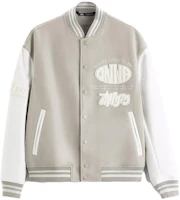 ZARA White Single-Breasted Lettered Stand Collar Jacket 03918478251-33 ZARA White Single-Breasted Lettered Stand Collar Jacket 03918478251-33