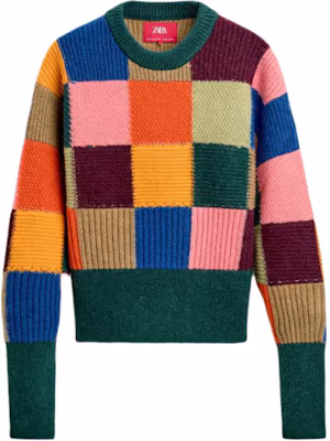 ZARA x Harry Lambert 秋冬24 拼色短版針織毛衣 中性款 綠色 05536332-500 Buy ZARA x Harry Lambert 秋冬24 拼色短版針織毛衣 中性款 綠色 05536332-500