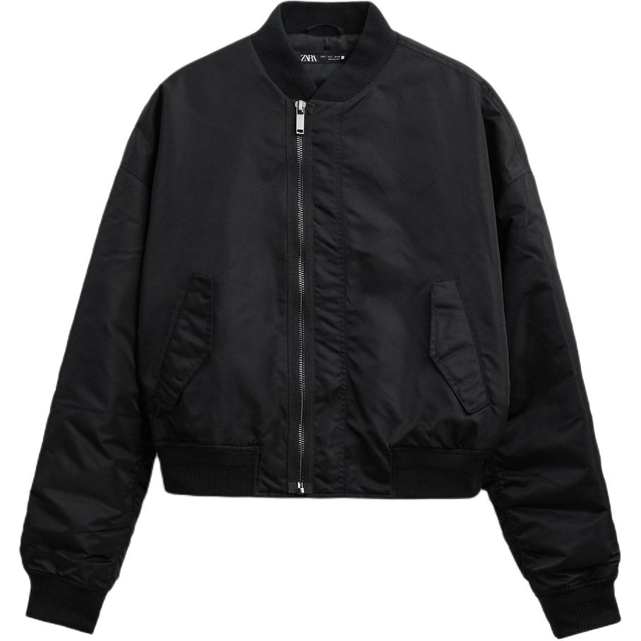 ZARA x Limited Edition Minimalist Zip-Up Jacket Black () 8281600-800