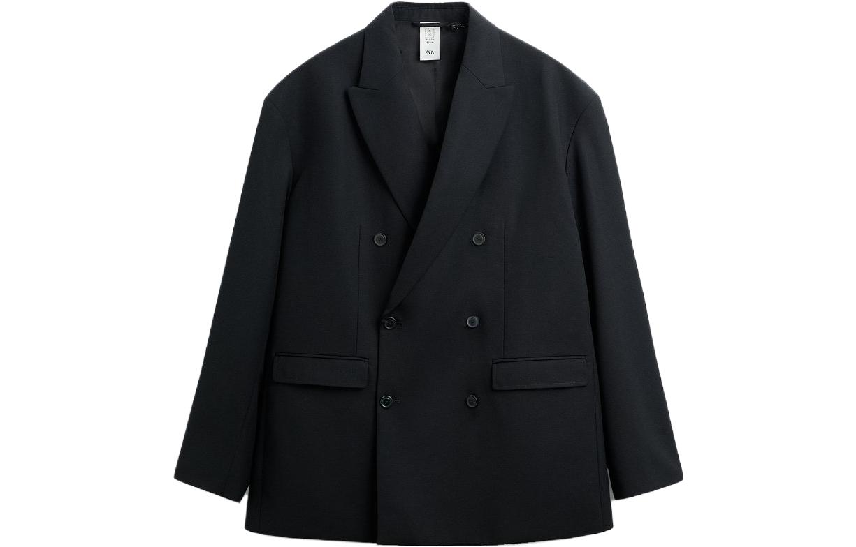 ZARA x MAISON SPECIAL  Black Double-Breasted Loose Blazer 09621630800-33