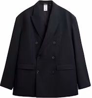 ZARA x MAISON SPECIAL Black Double-Breasted Loose Blazer 09621630800-33 ZARA x MAISON SPECIAL Black Double-Breasted Loose Blazer 09621630800-33
