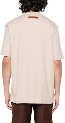 Zegna 米色圓領字母印花設計短袖T恤 UD364A7-D777-N03 Shop Zegna 米色圓領字母印花設計短袖T恤 UD364A7-D777-N03