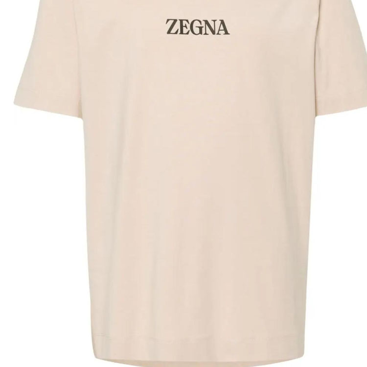 Details for Zegna 米色圓領字母印花設計短袖T恤 UD364A7-D777-N03