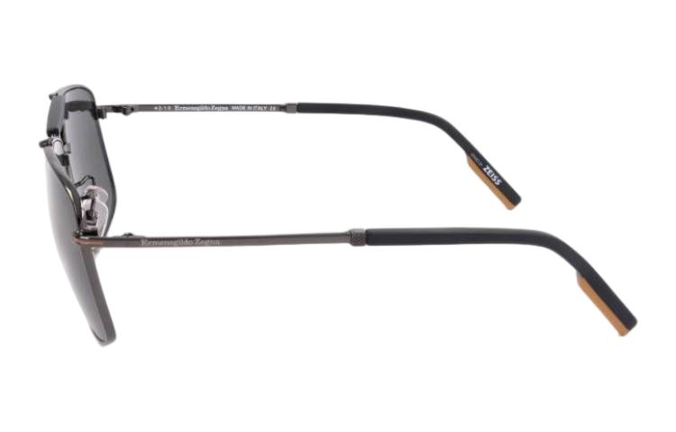 Shop Zegna Cermin Mata Hitam Bingkai Aloi Aviator dengan Pelipis Langsing ART0549598EZ0160D08A