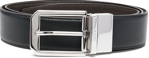 Zegna Black Calfskin Leather Belt with Reversible Logo Buckle, 3.5cm Wide. LHVICB011PZ Zegna Black Calfskin Leather Belt with Reversible Logo Buckle, 3.5cm Wide. LHVICB011PZ