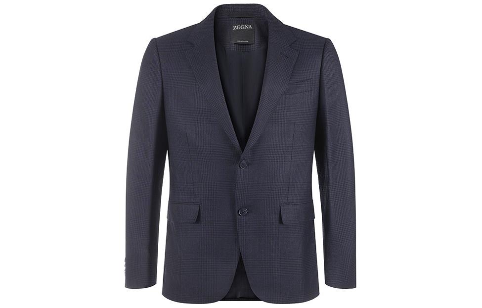 Lookbook 제냐 블랙 체크 싱글 브레스트 수트 세트 (긴 소매 & 팬츠) 61651-3A6221-225