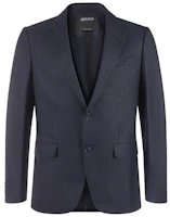 Lookbook Zegna Black Checkered Single-Breasted Suit Set with Long Sleeves & Pants 61651-3A6221-225