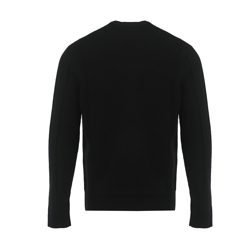 Lookbook 杰尼亚 黑色圆领针织毛衣 休闲宽松版型 UCB6MA6110K09