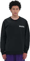 Shop Zegna 黑色圓領長袖印花標誌衛衣 UE522-A8E872-K09