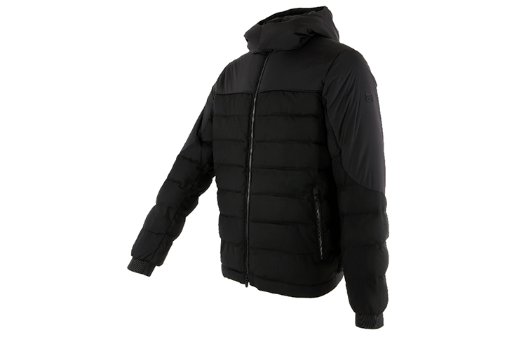 Shop Zegna 黑色可拆帽羽絨外套全拉鍊設計。 VV051-ZZT06-2K09