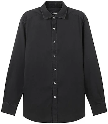 Zegna Black Long Sleeve Solid Color Straight Fit Shirt. UCX13A6-SRF6-001 Order Zegna Black Long Sleeve Solid Color Straight Fit Shirt. UCX13A6-SRF6-001