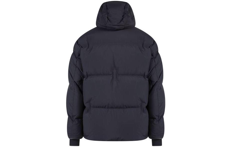 Lookbook Zegna Jaket Puffer Hitam dengan Hood, Zip Penuh Kasual Down Outerwear. UATA7-ACT424-K09