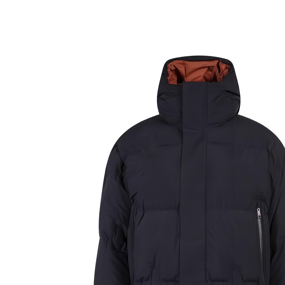 Details for Zegna Jaket Puffer Hitam dengan Hood, Zip Penuh Kasual Down Outerwear. UATA7-ACT424-K09