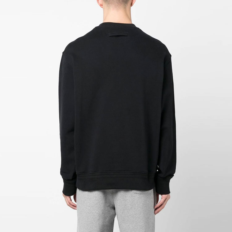 Purchase Zegna 黑色字母印花設計圓領套頭衫衛衣 UB522A-5B872-K09