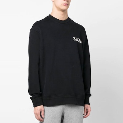 Zegna 黑色字母印花設計圓領套頭衫衛衣 UB522A-5B872-K09 Details for Zegna 黑色字母印花設計圓領套頭衫衛衣 UB522A-5B872-K09