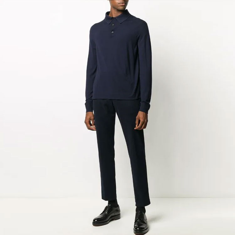 Lookbook Zegna 黑色純棉休閒長褲。 UVI14T-R14-839