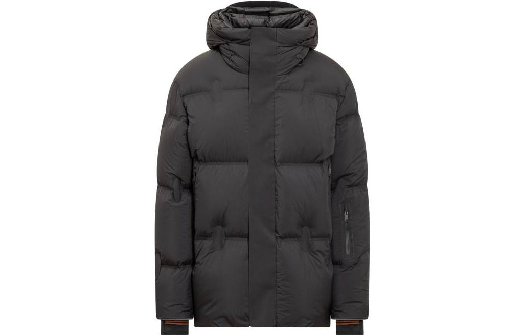 Zegna  Black Solid Color Hooded Zip-Up Down Jacket. UCTA7A6-CCT531-K09 圖 2
