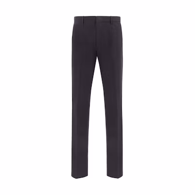 Zegna Black Solid Color Relaxed Fit Casual Pants with Zipper Closure. UDI17A7-TR00-M09