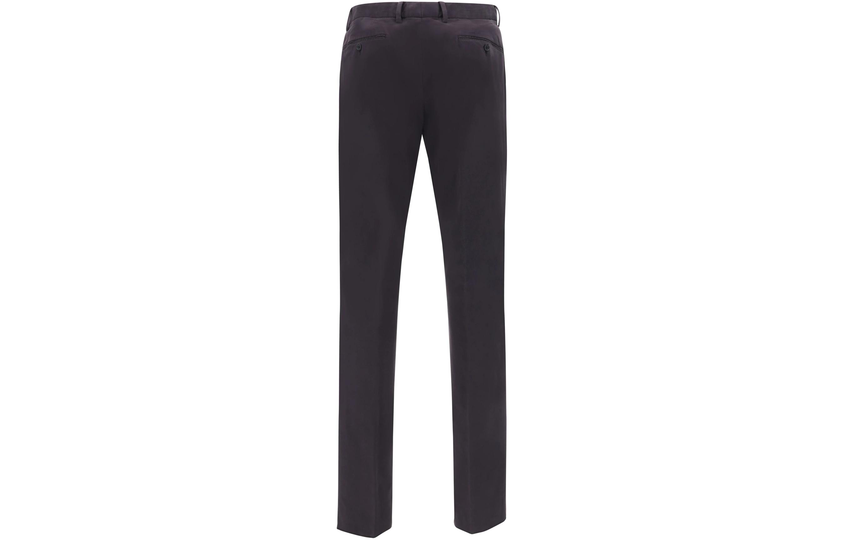 Lookbook Zegna 黑色純色拉鍊休閒寬鬆長褲。 UDI17A7-TR00-M09