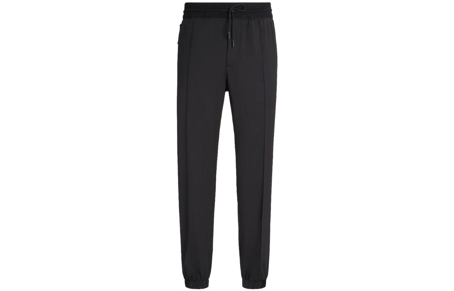Zegna  Black Solid Knit Jogger Sweatpants. E8I01-TT20-990